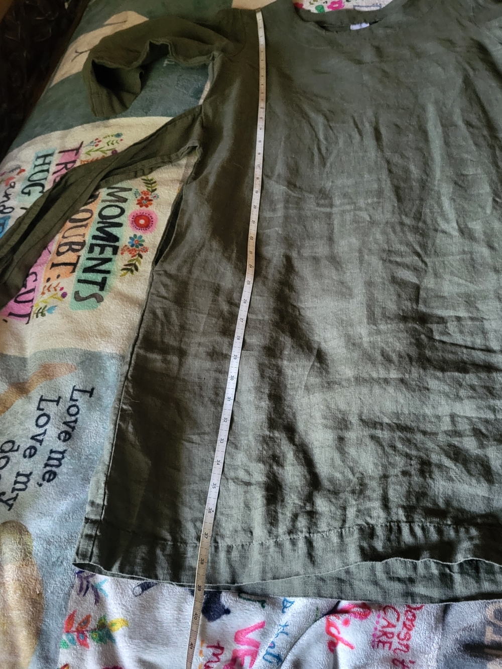 NWOT, LEN.ok Linen Khaki Green Linen Dress, Similar To Not Perfect Linen - Picture 13 of 16